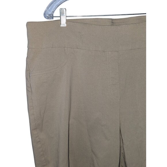 Ruby Rd. Womens Plus Size 24W Khaki Pants With Elastic Waist & Pockets - Picture 4 of 7
